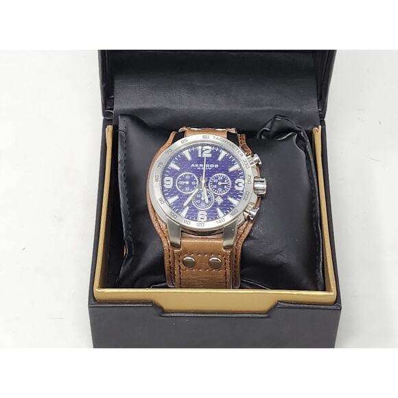Akribos XXIV Mens Watch Silver/Blue - Picture 1 of 10
